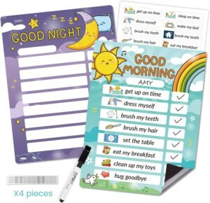 Routine Chart for Children. Magnetic and easy to use for morning and night.