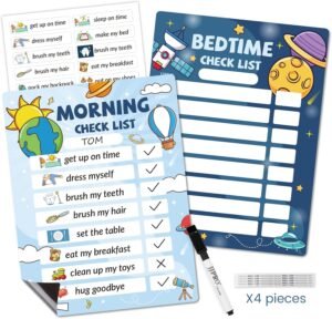 Routine Chart with Space images. Morning and Night Routine Charts.